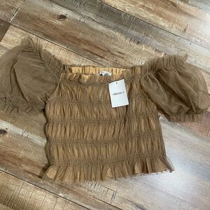 Forever 21 Brown Off-Shoulder Top